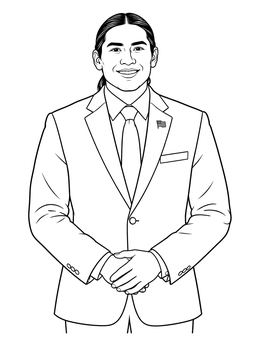 Free printable Smiling Politician In Business Suit coloring page