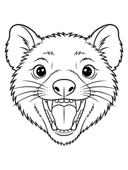 Free printable Smiling Tasmanian Devil Face coloring page