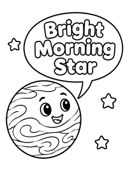 Free printable Smiling Venus Bright Morning Star coloring page