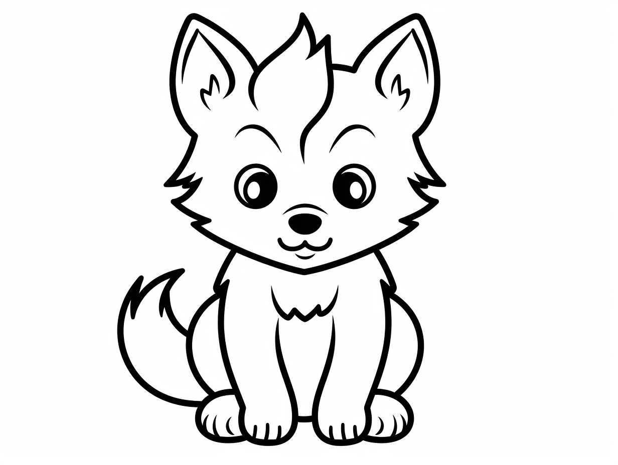 Smiling Wolf Coloring Sheet - Coloring Page