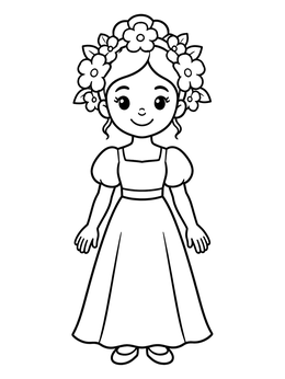 Free printable Smiling Woman In Floral Crown coloring page