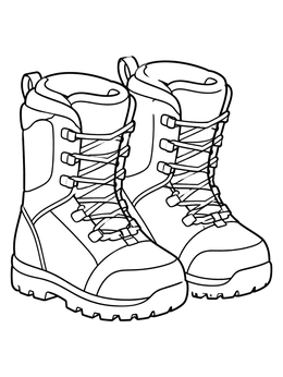 Free printable Pair Of Snowboard Boots coloring page