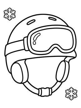 Free printable Winter Snowboard Helmet With Goggles coloring page