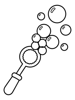 Free printable Soap Bubble Wand And Bubbles coloring page