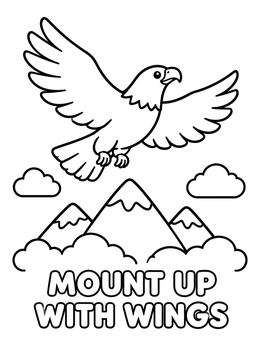 Free printable Soaring Eagle Over Mountains coloring page