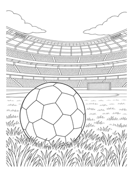 Free printable Soccer Ball In Grand Stadium coloring page