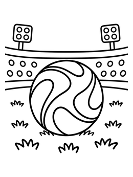 Free printable Soccer Ball In The Stadium coloring page