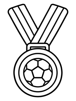Free printable Soccer Championship Winner Medal coloring page