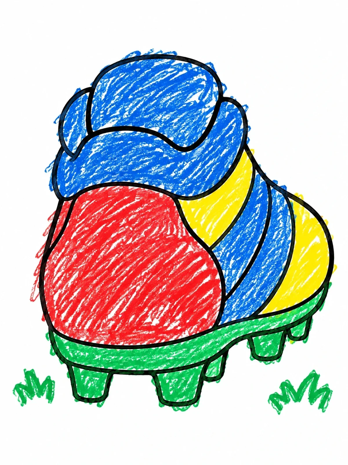 Colored example of the Soccer Cleat Heel View coloring page
