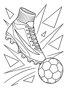 Free printable Soccer Cleat Kicking Ball coloring page