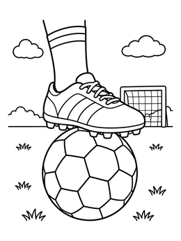 Free printable Soccer Cleat On The Ball coloring page
