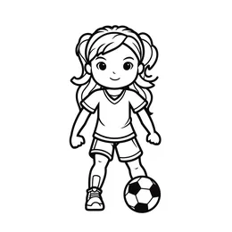 Cute Girl Standing With Soccer Ball