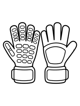 Free printable Pair Of Goalkeeper Gloves coloring page