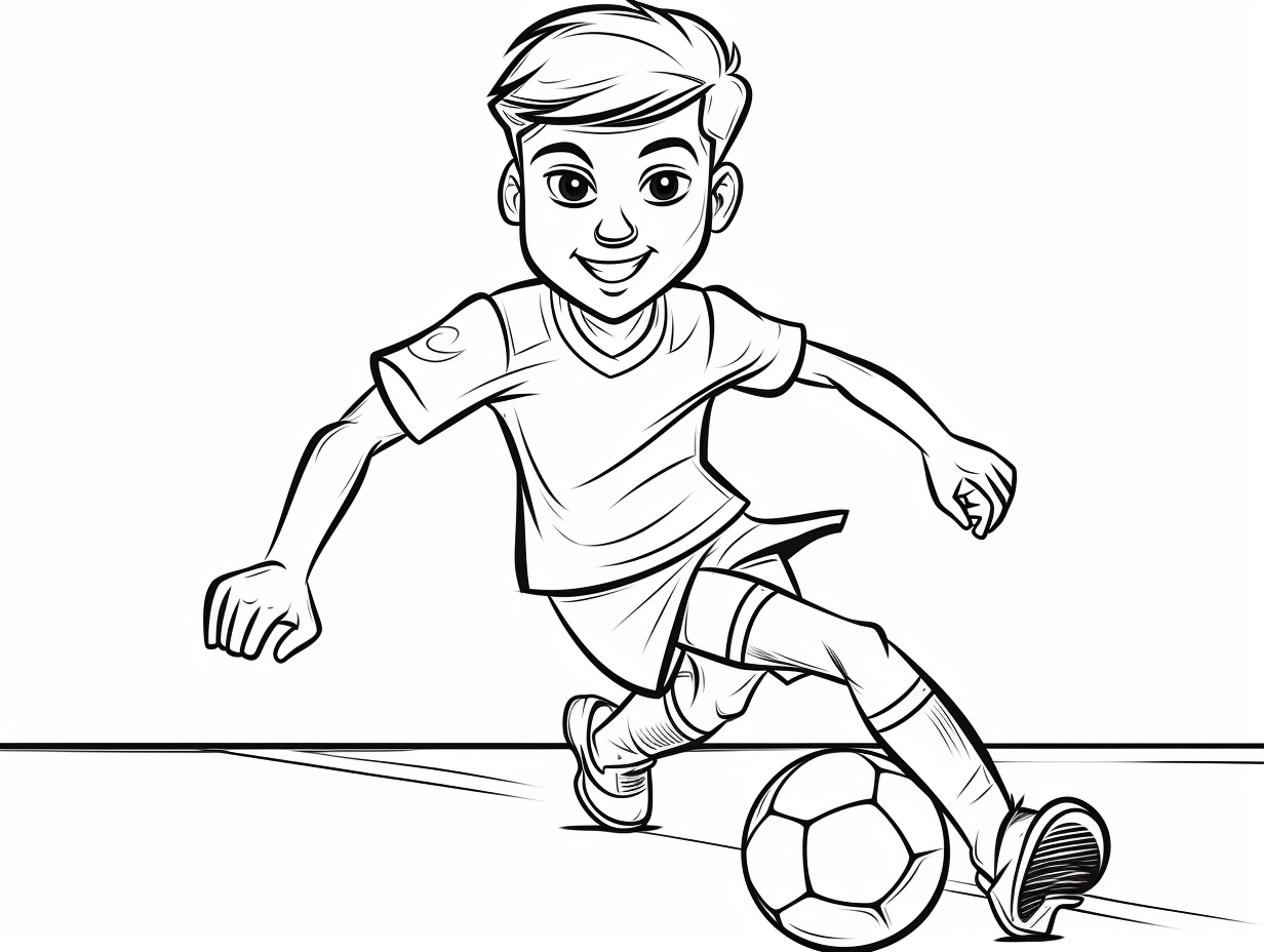 Soccer Star Coloring Adventure - Coloring Page