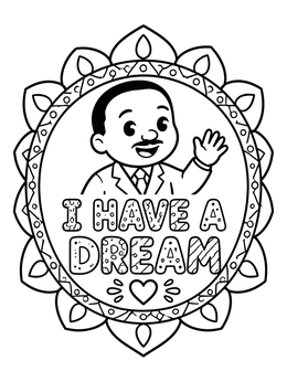 Free printable Cute Martin Luther King Jr Mandala coloring page