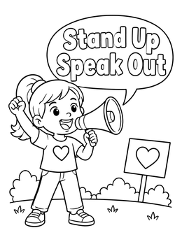 Free printable Young Activist Speaking Out coloring page
