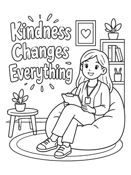 Free printable Counselor Sitting In A Beanbag Chair coloring page