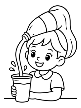 Free printable Soda Bottle Crazy Hairstyle coloring page
