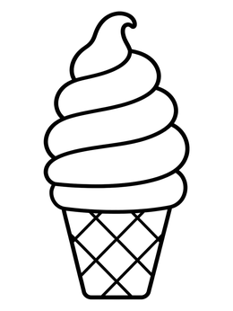 Free printable Soft Serve Ice Cream Cone coloring page
