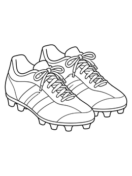 A pair of tied sports shoes in this clean softball coloring page.