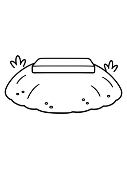 A simple softball coloring page featuring a pitcher plate set in a dirt mound.