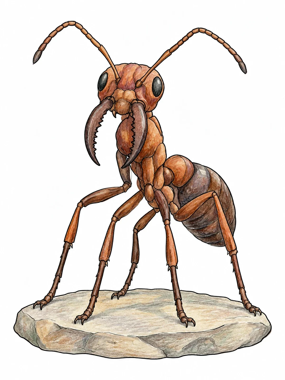 Colored example of the Soldier Ant On Garden Stone coloring page