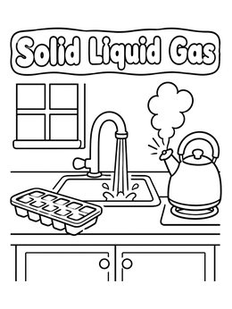 Free printable States Of Matter In The Kitchen coloring page