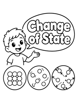 Free printable Boy Explaining States Of Matter coloring page