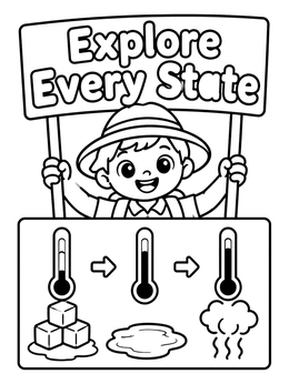 Free printable States Of Matter Science Poster coloring page