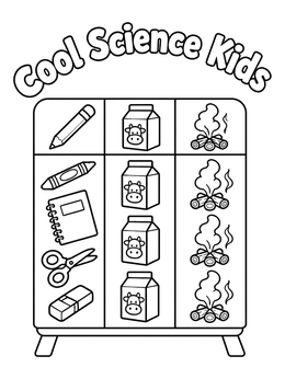 Free printable States Of Matter Sorting Board coloring page