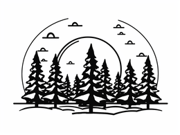 Pine Trees Coloring Sheet - Coloring Page