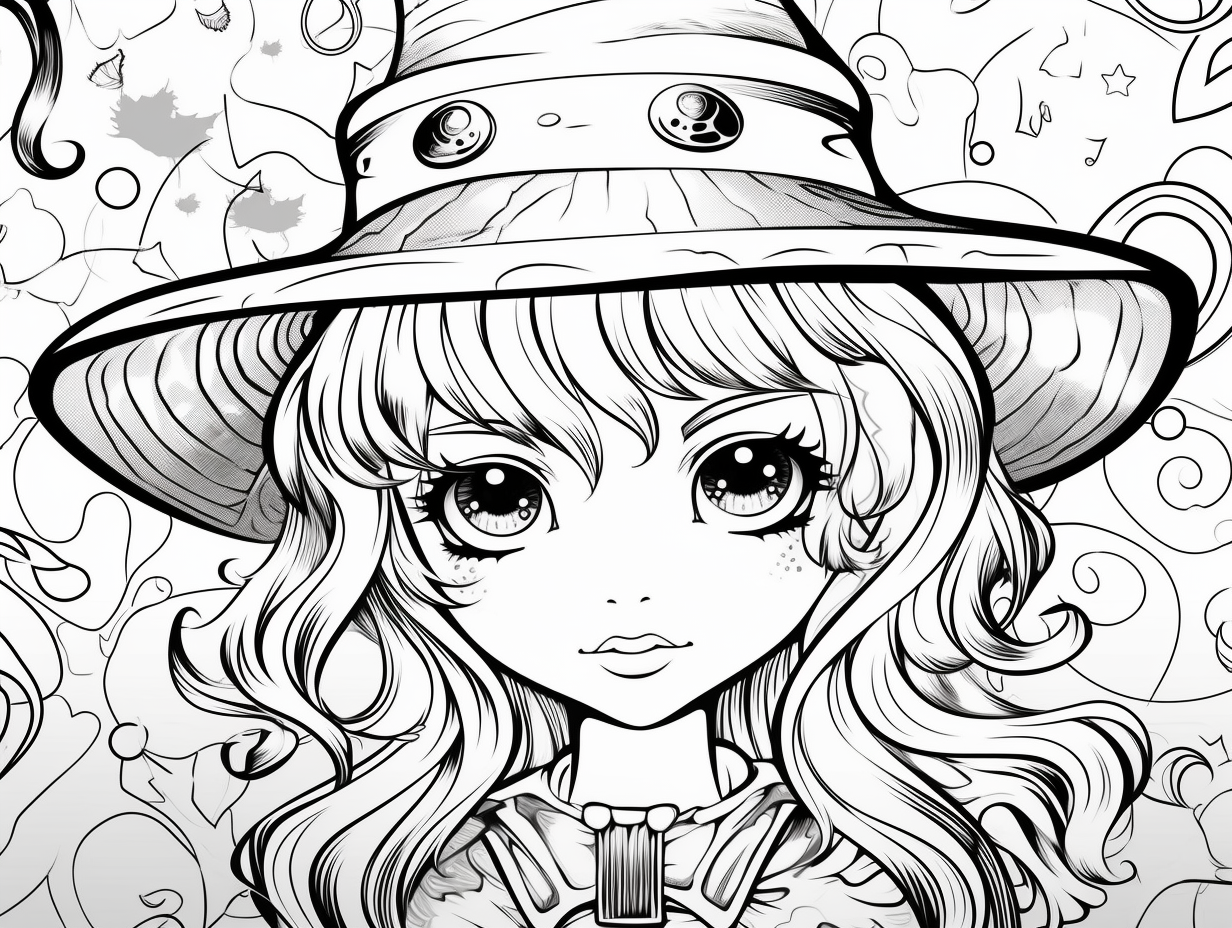 Sorceress Anime Themed Coloring - Coloring Page