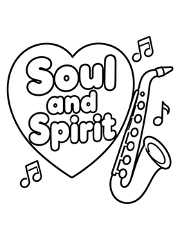 Free printable Soul And Spirit Saxophone Heart coloring page