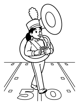 Free printable Sousaphone Player On The Field coloring page