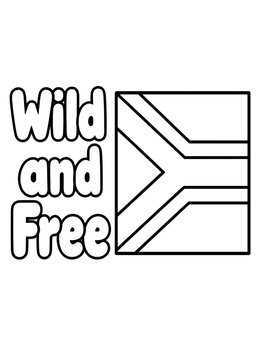 Free printable South Africa Flag And Wild And Free coloring page