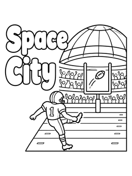 Free printable Space City Football Game In Domed Stadium coloring page