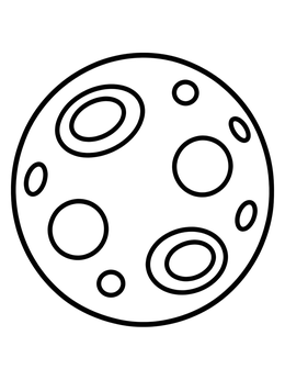 Free printable Simple Moon With Craters coloring page