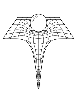 Free printable Spacetime Curvature And Gravity Well coloring page