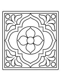 Free printable Traditional Spanish Ceramic Tile coloring page