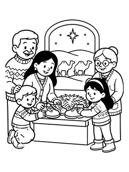 Free printable Setting Shoes For Three Kings Day coloring page