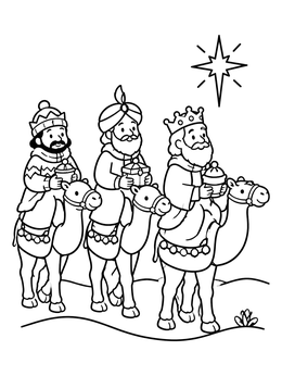 Free printable Three Wise Men On Camels coloring page