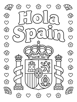 Free printable Spanish Coat Of Arms And Greeting coloring page