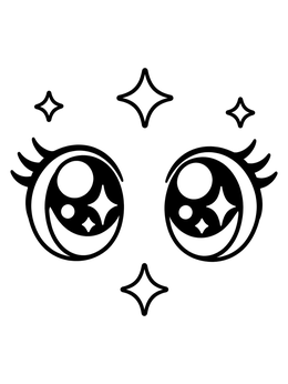 Free printable Sparkling Shoujo Anime Eyes coloring page