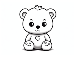 Free printable Special Valentine's Day Teddy Bear Art coloring page