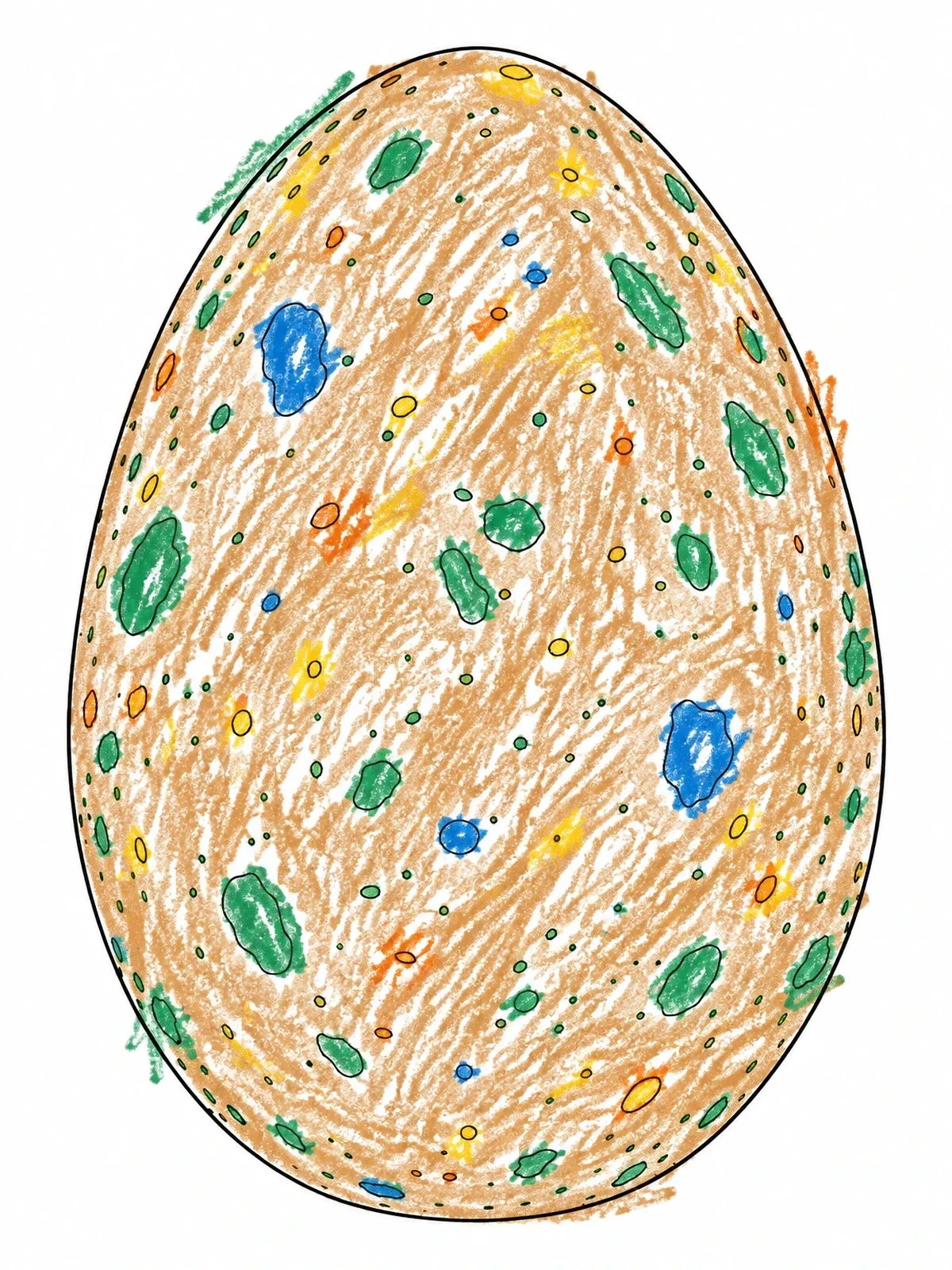 Colored example of the Speckled Oval Dinosaur Egg coloring page