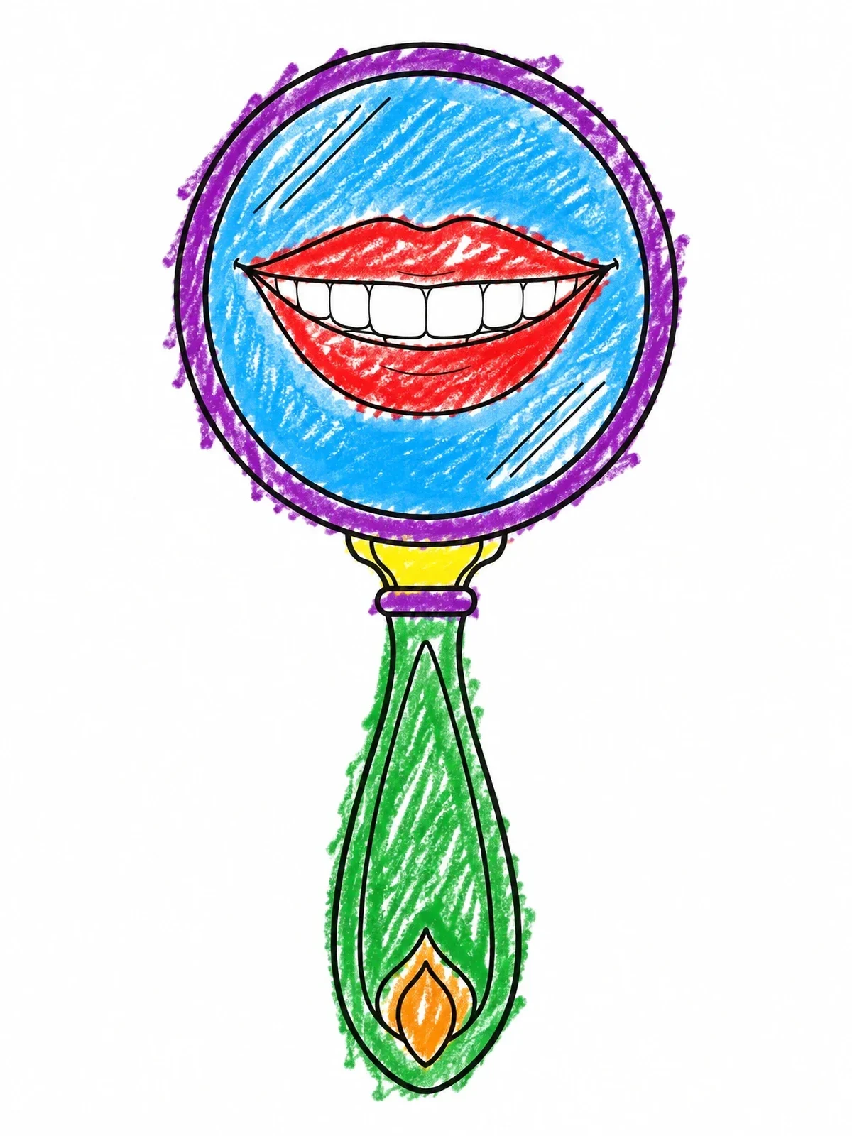 Colored example of the Handheld Mirror Reflecting Smile coloring page