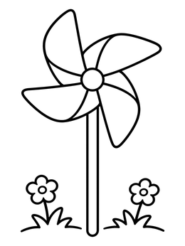 Free printable Playful Pinwheel For Breath Exercise coloring page