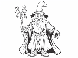 Spellbinding Wizard Coloring Page - Coloring Page