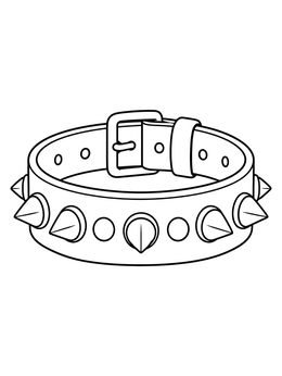 Free printable Spiked Punk Rock Wristband coloring page