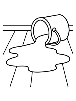 Free printable Spilled Paint Can On Wooden Floor coloring page
